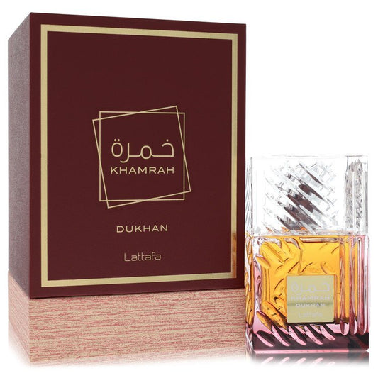 Lattafa Khamrah Dukhan by Lattafa Eau De Parfum Spray (Unisex) 3.4 oz (Men)